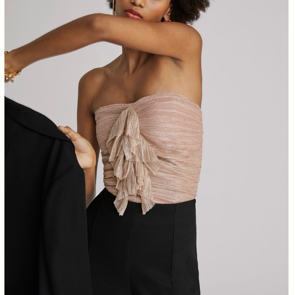 Maeve by Antherpologie Metallic Strapless tube  Top✨